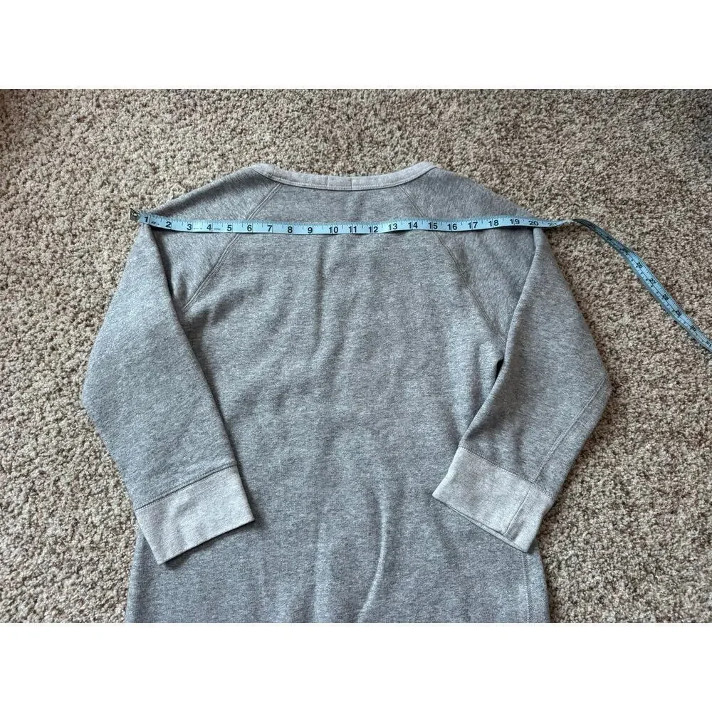 J. CREW Gray  Sweatshirt dress size Women's Med; Soft & Cozy!  3/4 sleeves